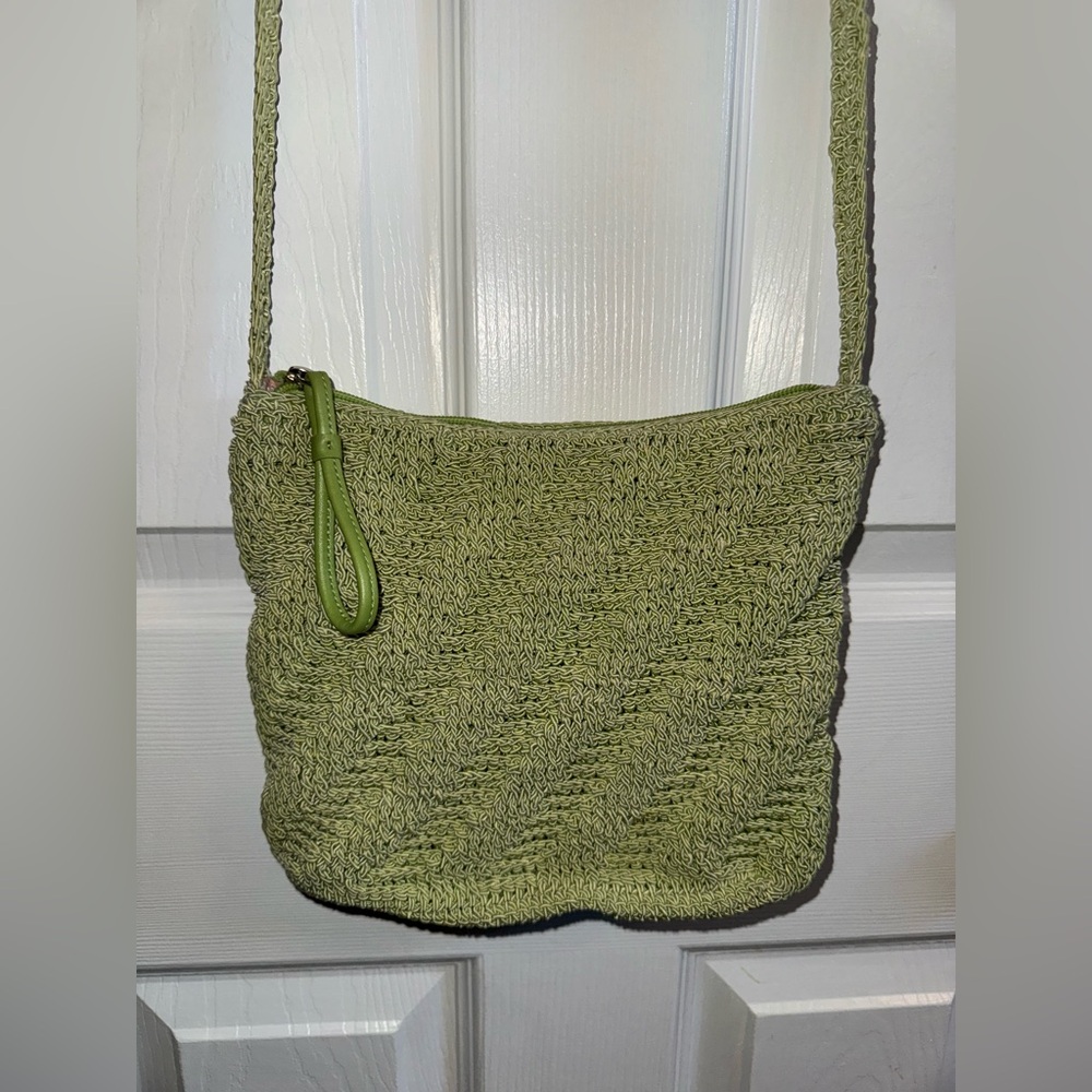 Green Woven Shoulder Bag